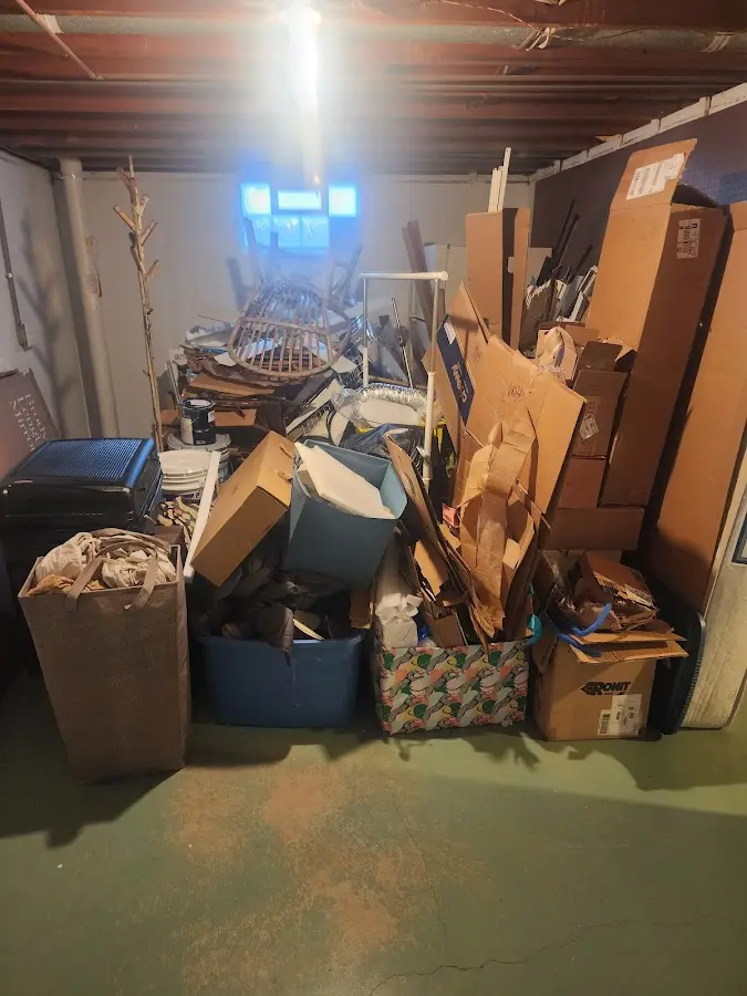 Roll-off dumpster container at job site for 6 Yard Dumpster Rental in Middletown